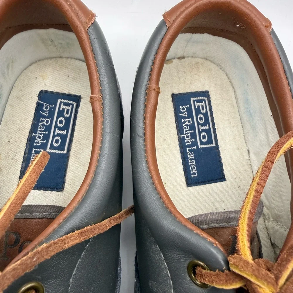 Polo Ralph Lauren Gray Leather Sneakers - Picture 3 of 9